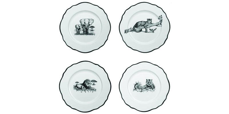 SAVANNAH DINNER PLATES SET OF 4 BLACK collezione Nadia Giani