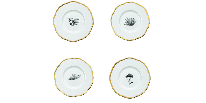 SAVANNAH BREAD PLATES SET OF 4 GOLD collezione Nadia Giani