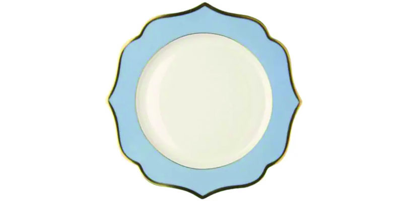 Servizio di 6 piatti piani “IONICA ORO & CELESTE”